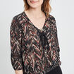 Blouse manches 3/4 détail laçage noir femme