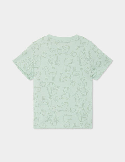 T-shirt manches courtes coton vert clair bébé garçon