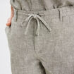 Bermuda chino &agrave; coulisse lin m&eacute;lang&eacute; vert kaki homme