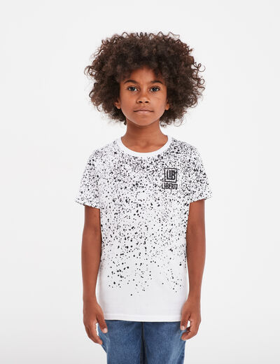 T-shirt manches courtes coton Liberto blanc garçon