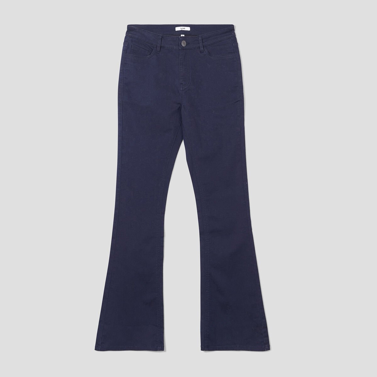 Pantalon bootcut taille haute bleu marine femme