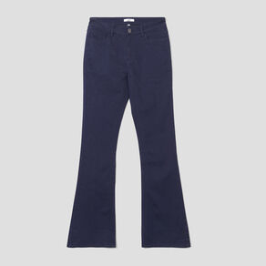 Pantalon bootcut taille haute bleu marine femme