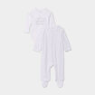 Ensemble pyjama et body effet velours blanc bébé garçon