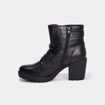 Boots &agrave; lacets et talons 5 cm noir femme