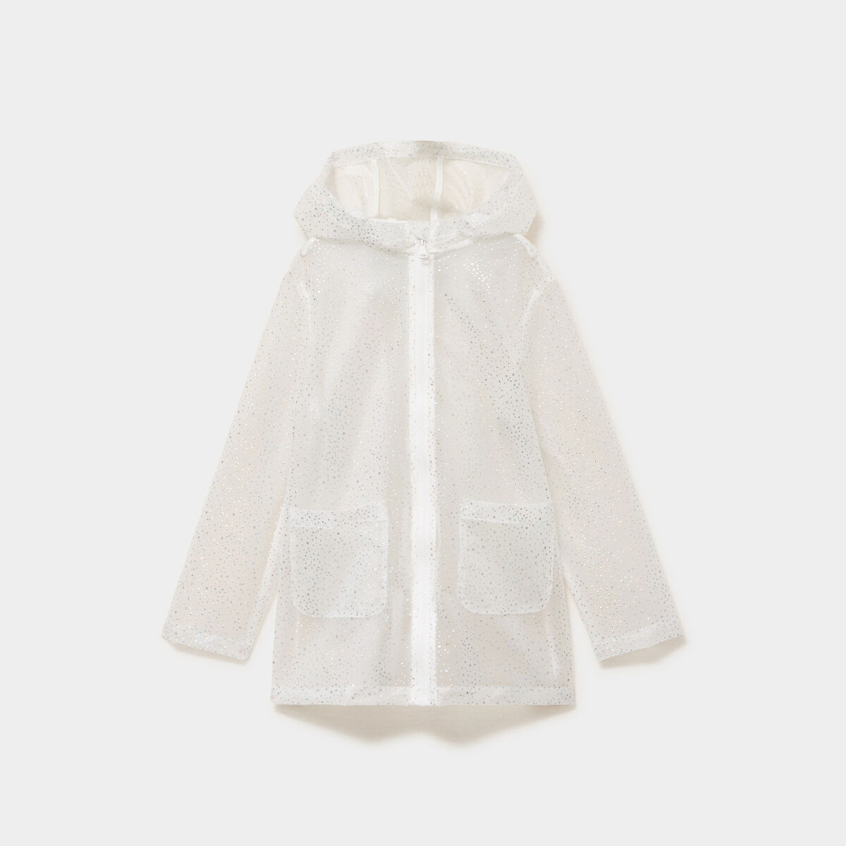 Parka coupe-vent d&eacute;perlante &agrave; strass ivoire fille