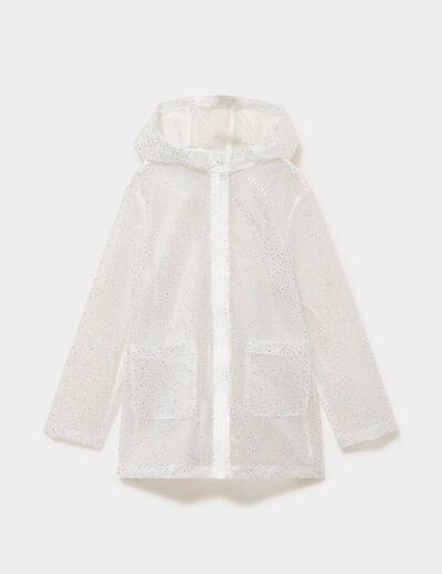 Parka coupe-vent d&eacute;perlante &agrave; strass ivoire fille