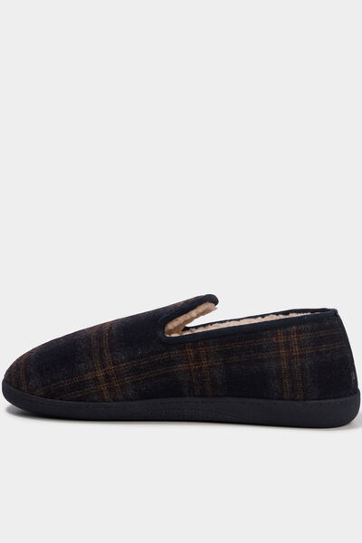 Chaussons fourr&eacute;s Isotoner bleu marine homme