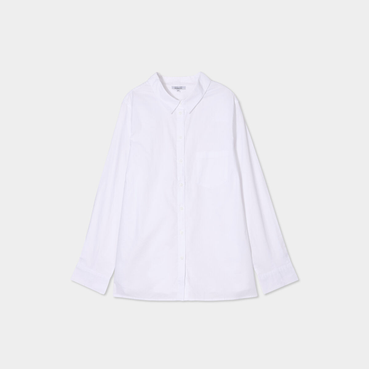 Chemise ajust&eacute;e manches longues coton blanc femme grande taille