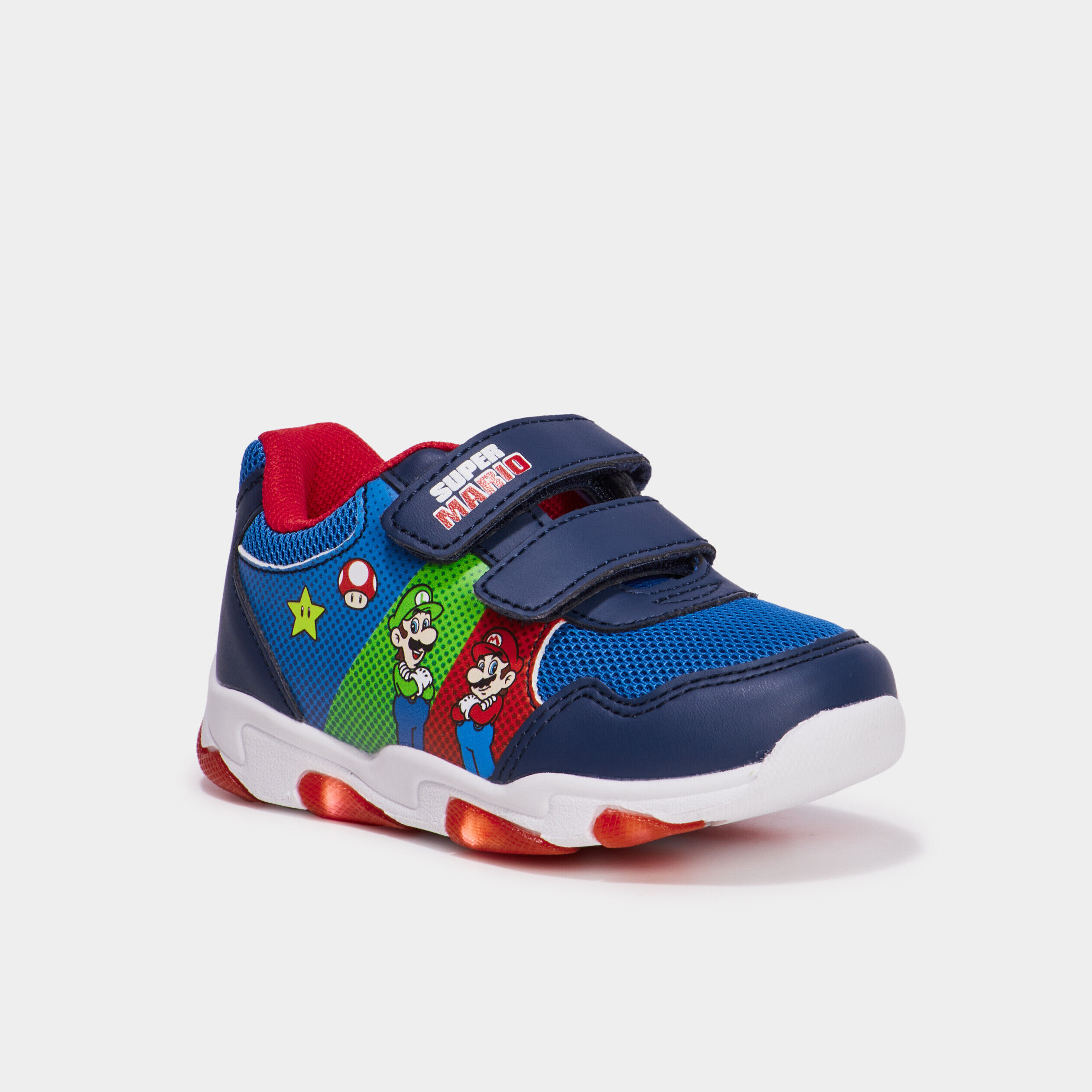 Baskets running lumineuses Super Mario bleu garçon