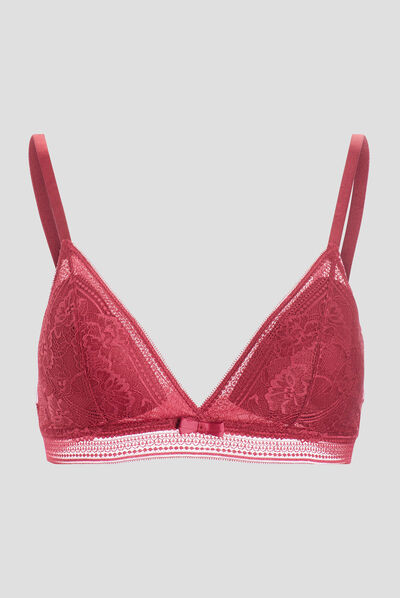 Soutien-gorge triangle rose framboise femme