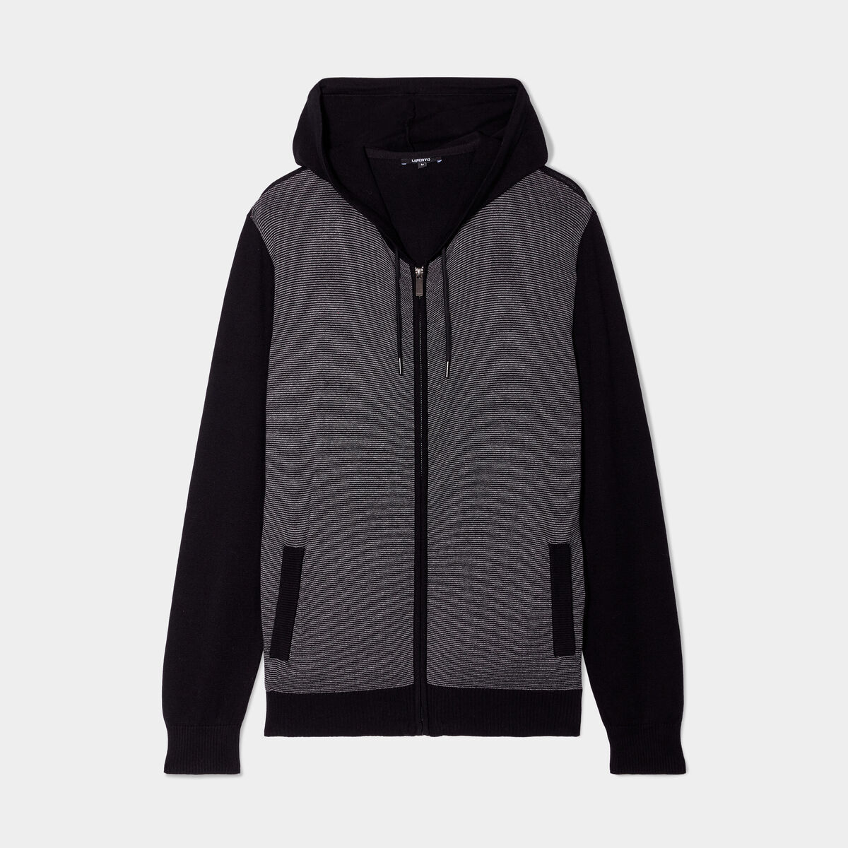 Sweat zippé à capuche coton Liberto noir homme