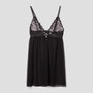 Nuisette dentelle et voile Mosquitos noir femme