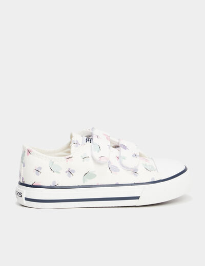 Tennis basses en toile scratchs multicolore fille