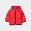 Doudoune à capuche doublure polaire rouge bébé garçon