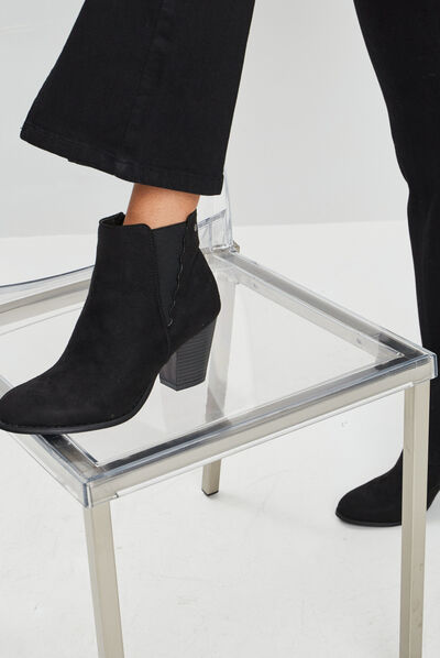 Bottines chelsea à talons noir femme
