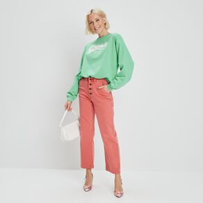 Sweat col rond Creeks vert femme