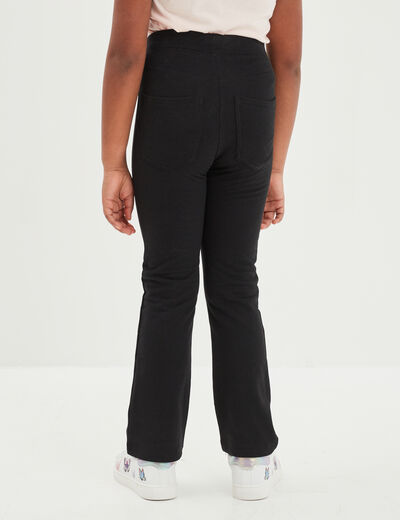 Pantalon tregging flare en molleton noir fille