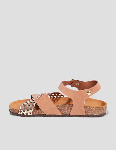 Sandales brides croisées en cuir Creeks marron femme