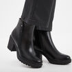 Bottines &agrave; talons et d&eacute;tails zipp&eacute;s noir femme