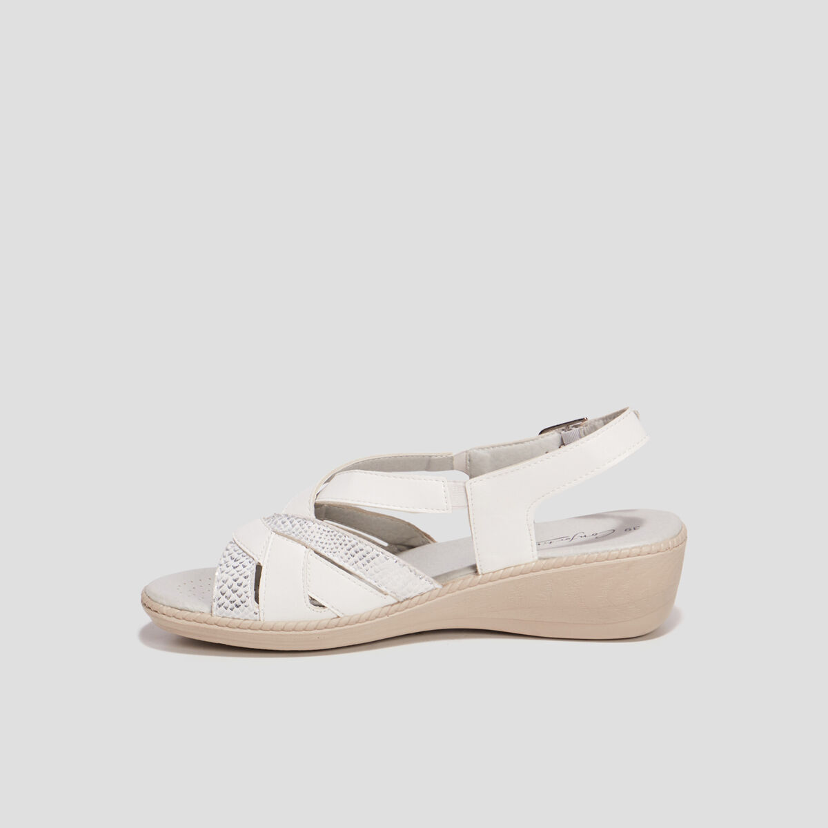 Sandales à talons compensés blanc femme