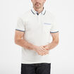 Polo piqu&eacute; manches courtes coton blanc homme