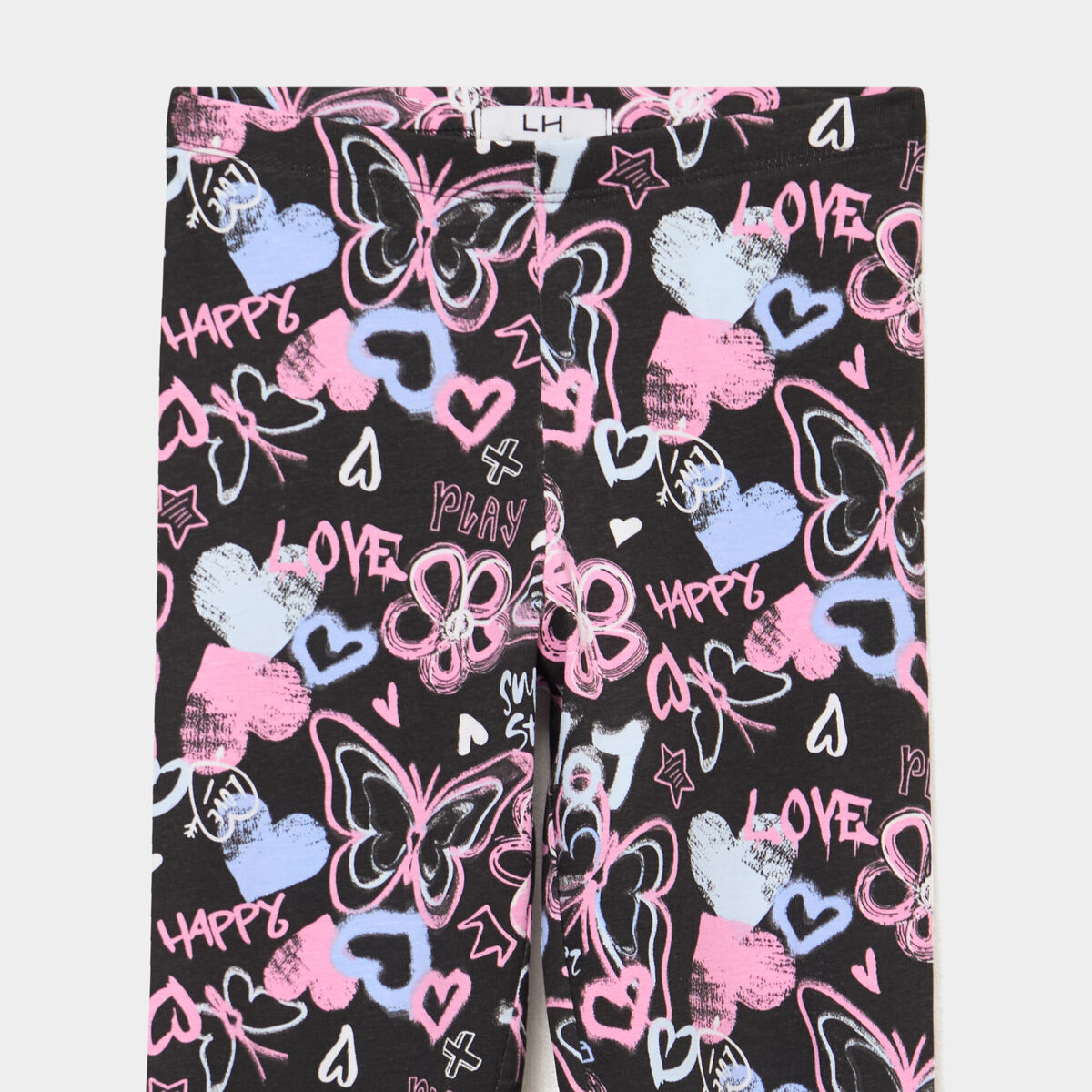Legging taille &eacute;lastiqu&eacute;e coton noir fille