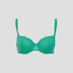 Soutien-gorge corbeille micro dentelle vert menthe femme