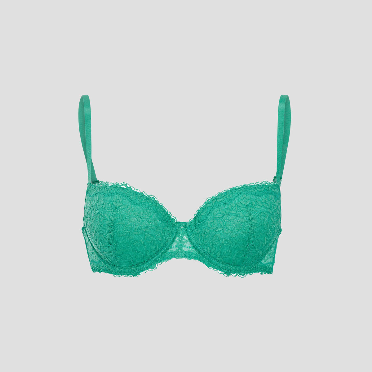 Soutien-gorge corbeille micro dentelle vert menthe femme