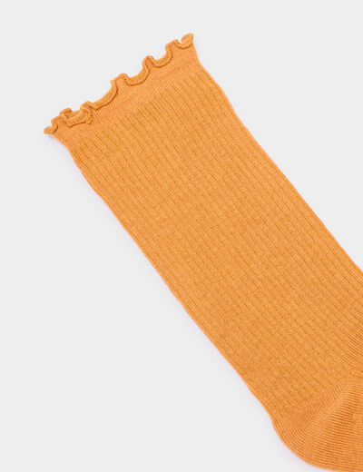 Lot 5 paires chaussettes côtelées multicolore femme