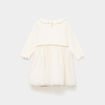 Robe de No&euml;l bas tulle et volants ivoire b&eacute;b&eacute; fille