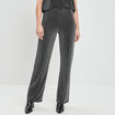 Pantalon de soirée fluide gris argent femme