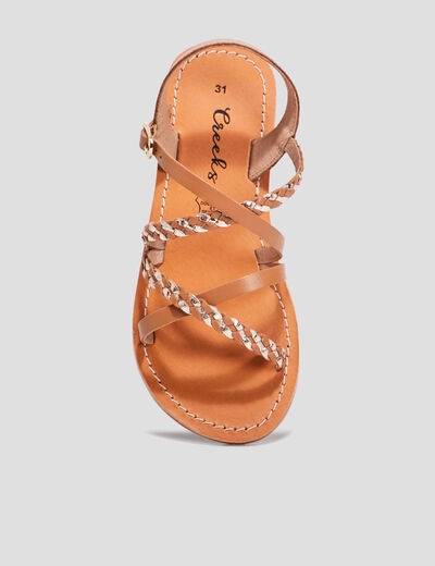Sandales en cuir Creeks camel fille