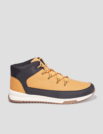 Bottines montantes &agrave; lacets jaune homme