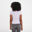 T-shirt manches courtes côtelé violet clair femme