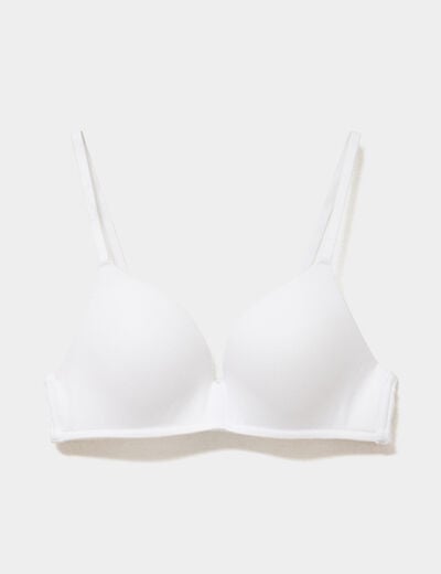 Soutien-gorge triangle coton majoritaire blanc femme