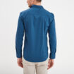 Chemise effet stretch manches longues bleu foncé homme