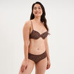 Soutien-gorge corbeille padd&eacute; microfibre marron femme
