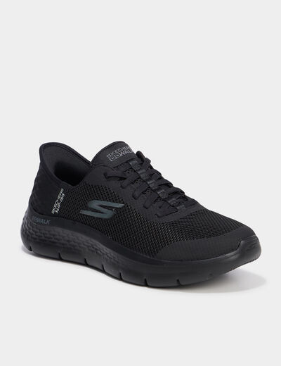 Baskets running lacets élastiqués noir femme