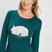 Ensemble pyjama 2 pièces vert foncé femme