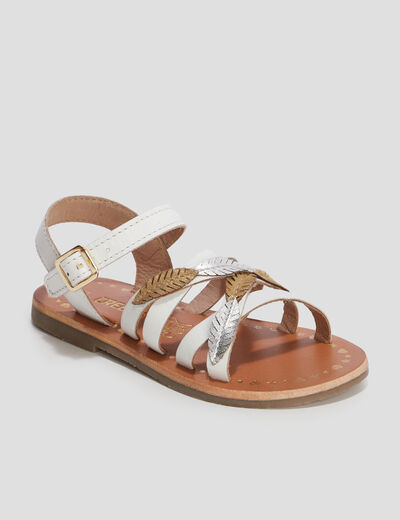 Sandales en cuir Creeks blanc fille