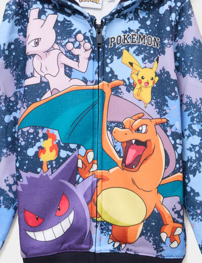 Sweat zipp&eacute; &agrave; capuche Pok&eacute;mon bleu gar&ccedil;on