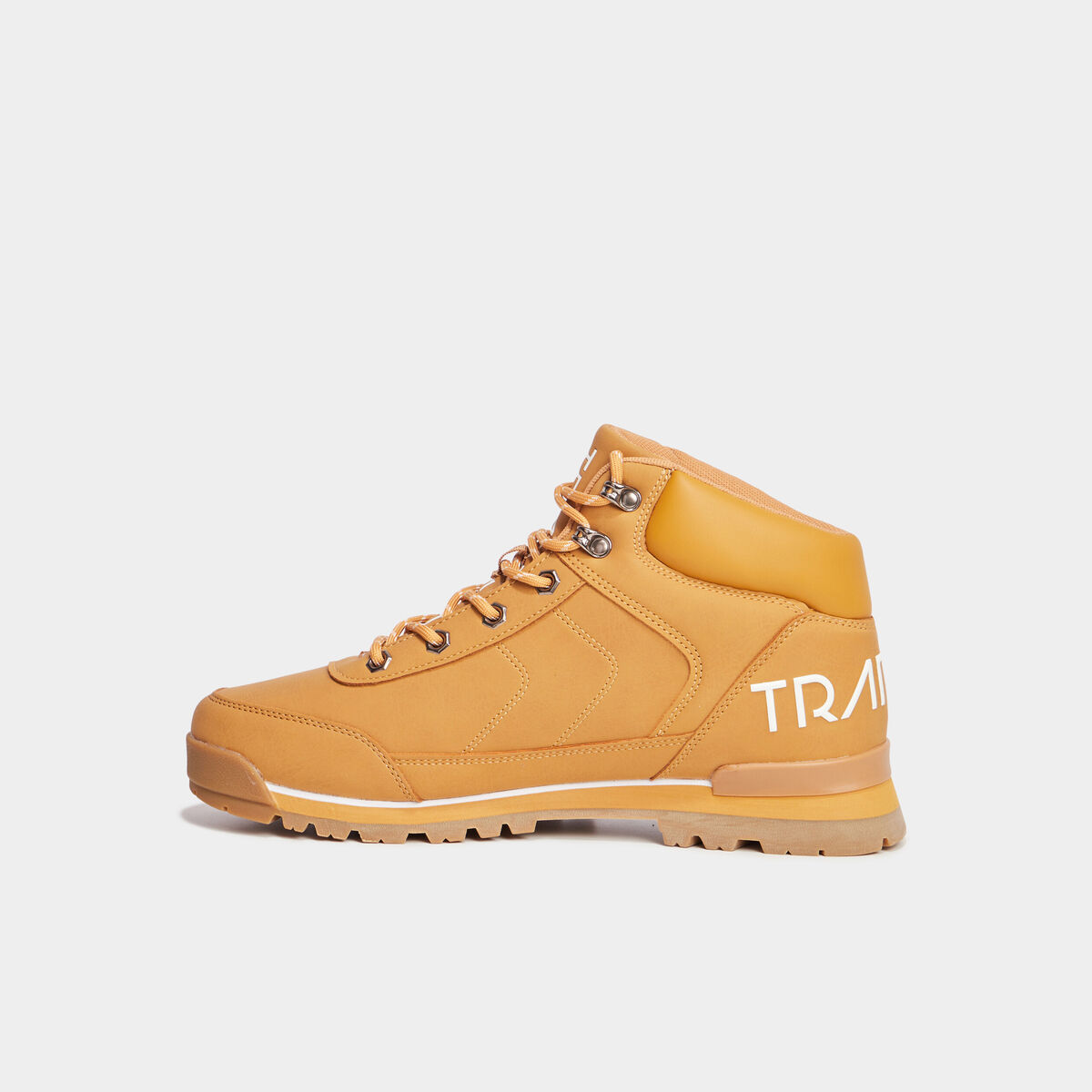 Bottines montantes semelles crant&eacute;es jaune homme