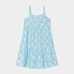 Robe courte à bretelles fines bleu clair fille