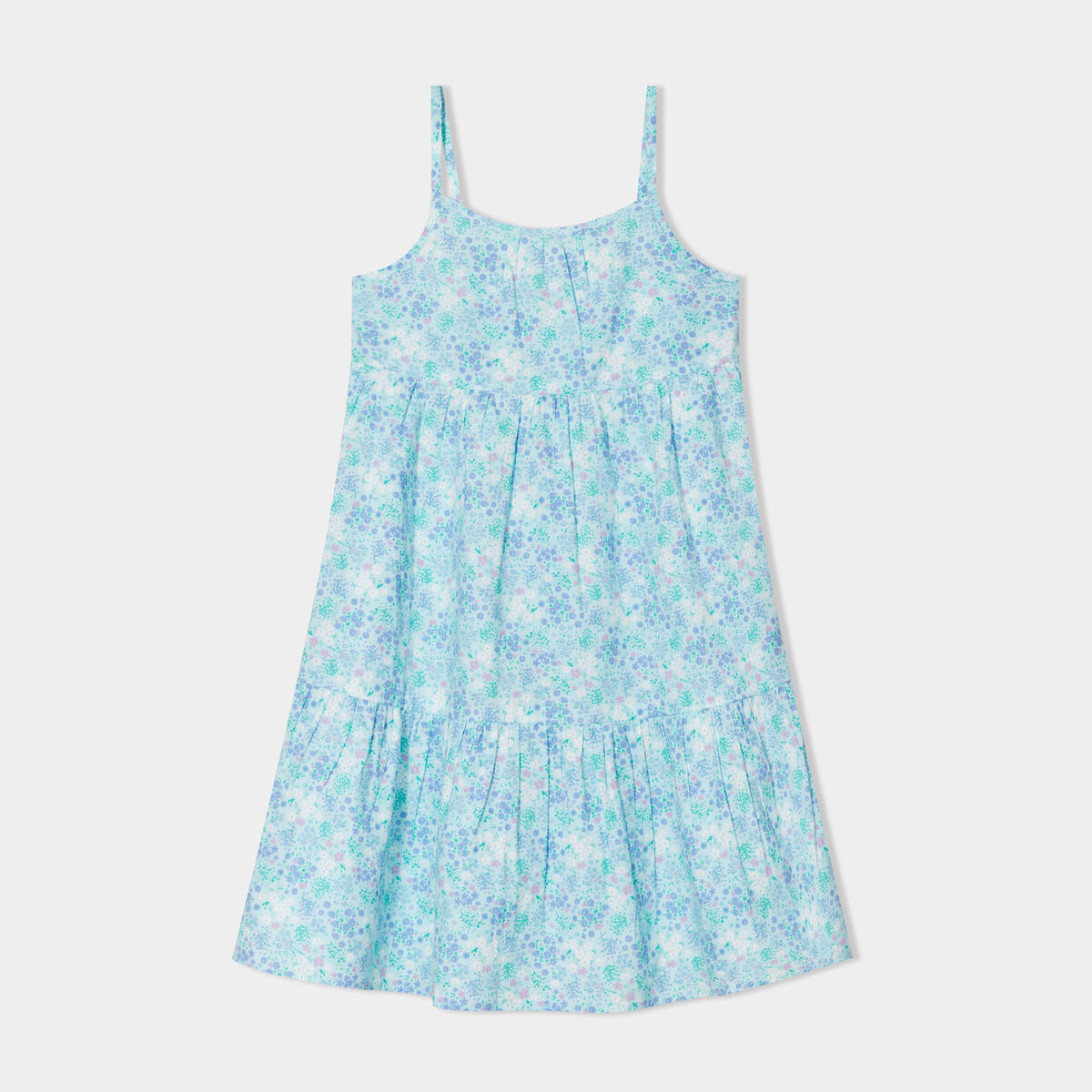 Robe courte à bretelles fines bleu clair fille