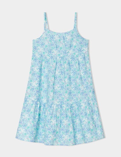 Robe courte à bretelles fines bleu clair fille