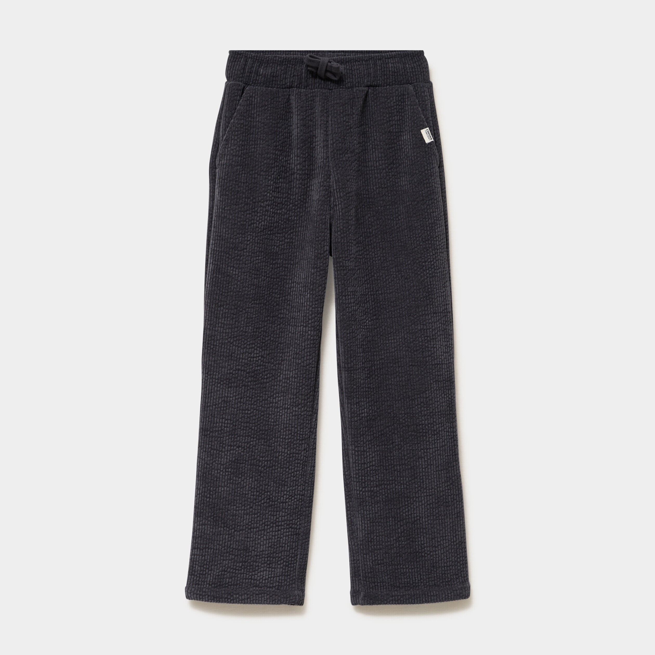 Pantalon relax effet velours côtelé gris foncé garçon CREEKS