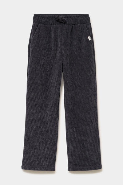 Pantalon relax effet velours c&ocirc;tel&eacute; gris fonc&eacute; gar&ccedil;on