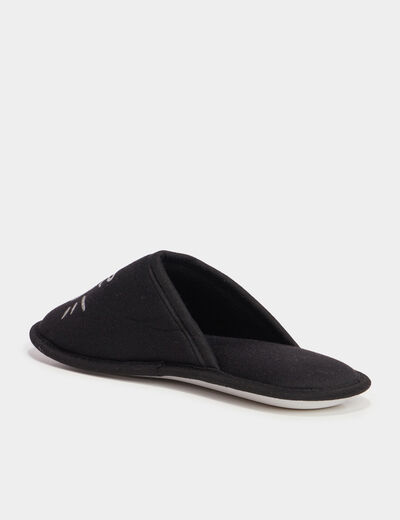 Chaussons mules noir femme
