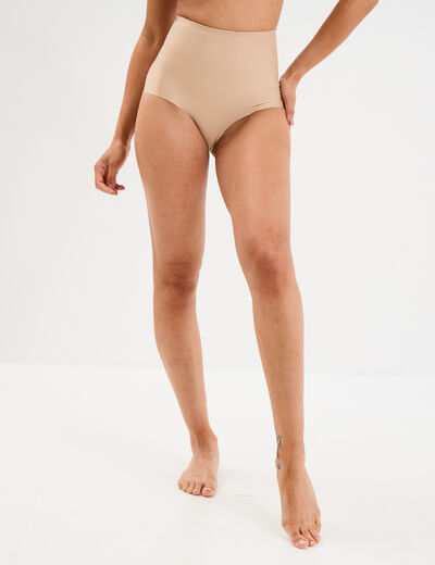 Culotte mi haute gainante sans couture beige femme