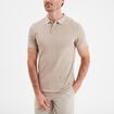 Polo droit manches courtes coton beige homme
